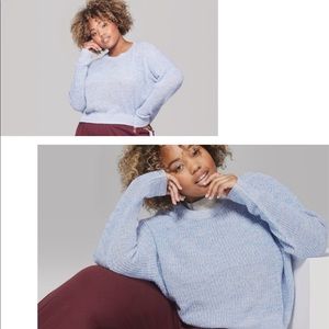 Wild Fable Crop Knit Sweater Periwinkle XL